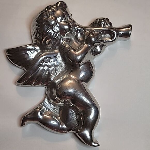 VTG Polished Pewter Cherub - Picture 2 of 3